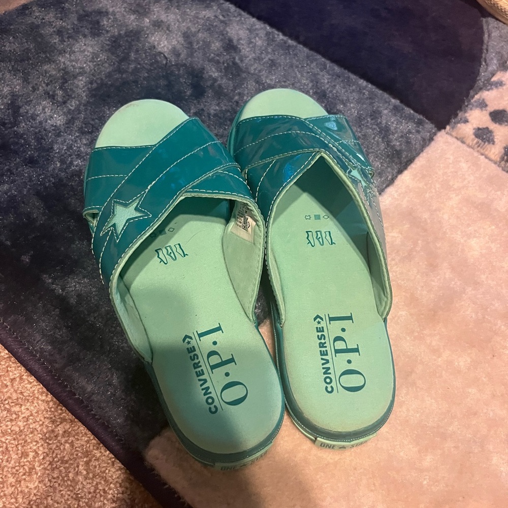 Converse x OPI Teal Sandals